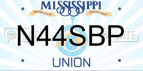 N44SBP Mississippi License Plate