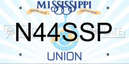 N44SSP Mississippi License Plate