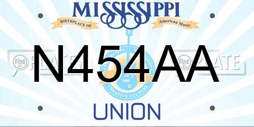 N454AA Mississippi License Plate