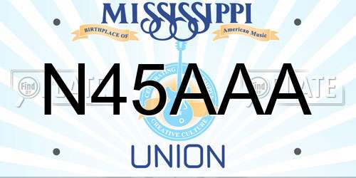 N45AAA Mississippi License Plate