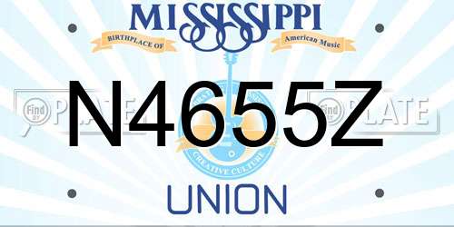 N4655Z Mississippi License Plate