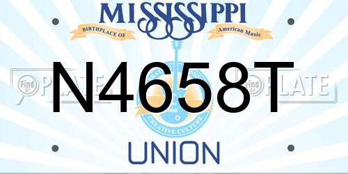 N4658T Mississippi License Plate