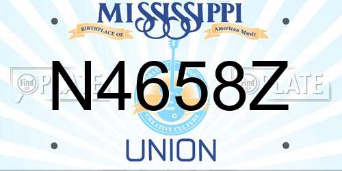 N4658Z Mississippi License Plate