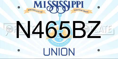 N465BZ Mississippi License Plate