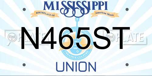 N465ST Mississippi License Plate