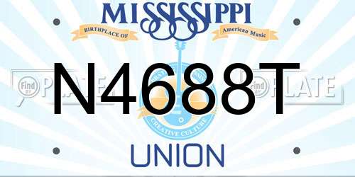 N4688T Mississippi License Plate
