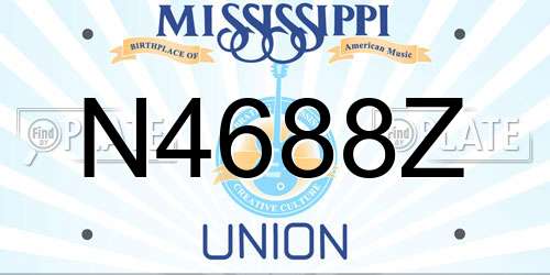 N4688Z Mississippi License Plate