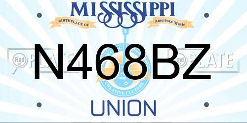 N468BZ Mississippi License Plate