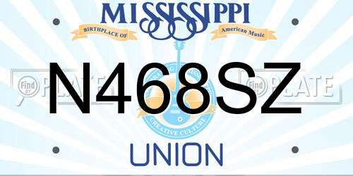 N468SZ Mississippi License Plate