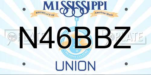 N46BBZ Mississippi License Plate