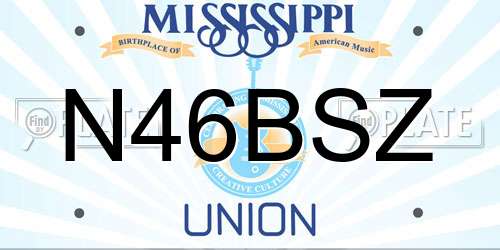 N46BSZ Mississippi License Plate
