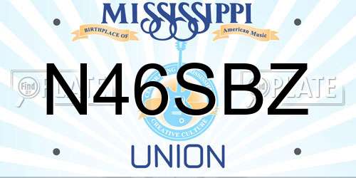 N46SBZ Mississippi License Plate