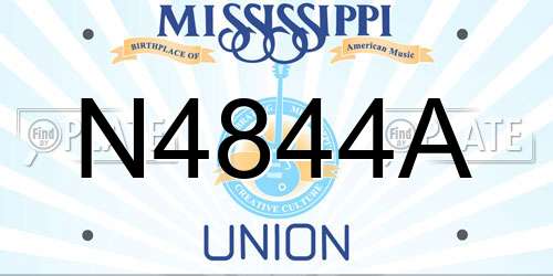 N4844A Mississippi License Plate