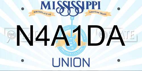 N4A1DA Mississippi License Plate