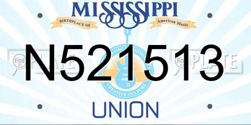 N521513 Mississippi License Plate