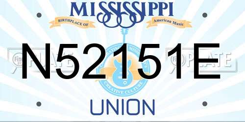 N52151E Mississippi License Plate