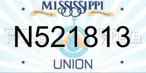 N521813 Mississippi License Plate