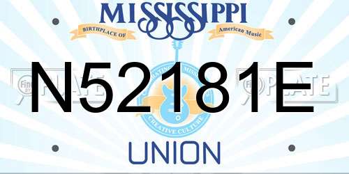 N52181E Mississippi License Plate