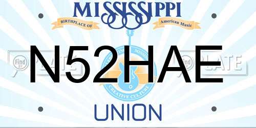 N52HAE Mississippi License Plate