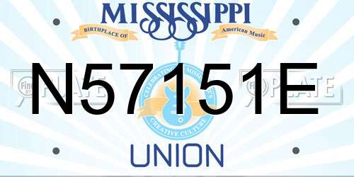 N57151E Mississippi License Plate