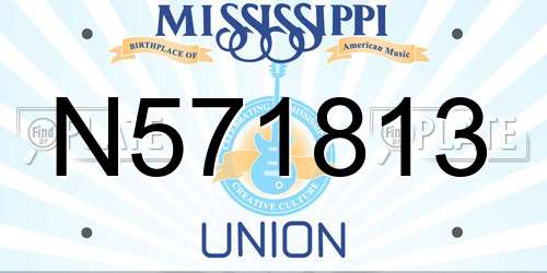 N571813 Mississippi License Plate