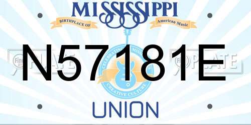 N57181E Mississippi License Plate