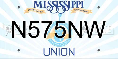 N575NW Mississippi License Plate