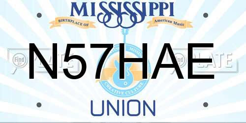 N57HAE Mississippi License Plate