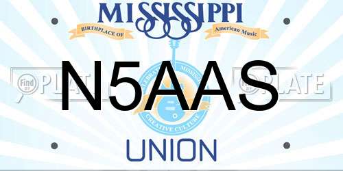 N5AAS Mississippi License Plate