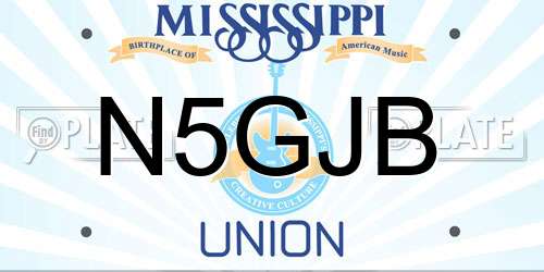 N5GJB Mississippi License Plate
