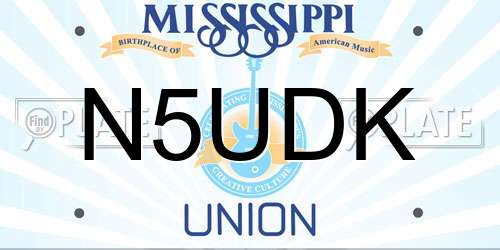 N5UDK Mississippi License Plate