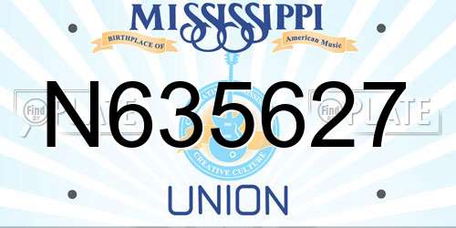 N635627 Mississippi License Plate