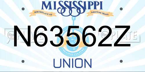 N63562Z Mississippi License Plate