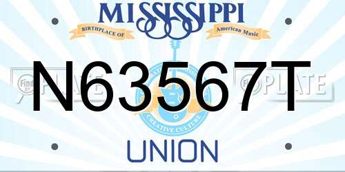 N63567T Mississippi License Plate