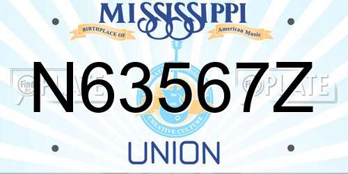 N63567Z Mississippi License Plate