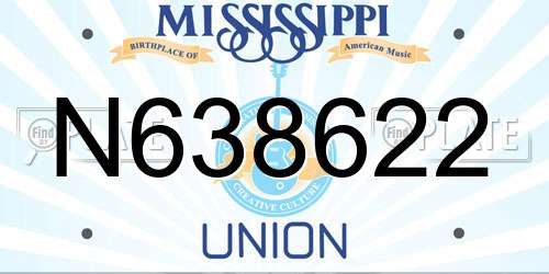N638622 Mississippi License Plate