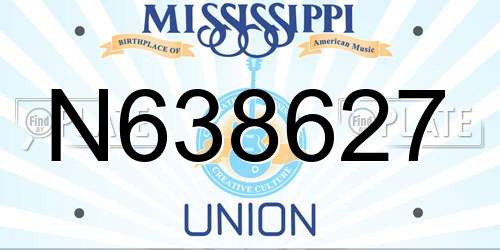 N638627 Mississippi License Plate