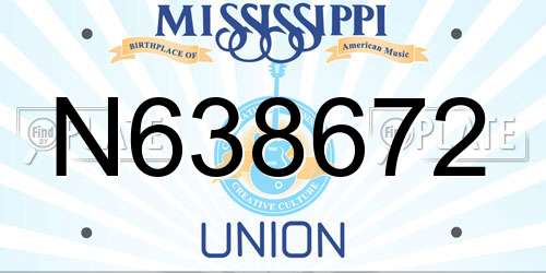 N638672 Mississippi License Plate