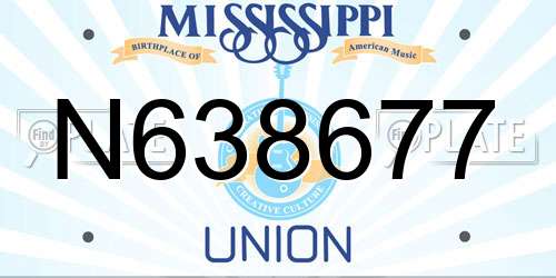 N638677 Mississippi License Plate