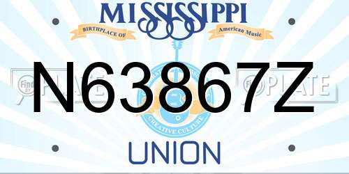 N63867Z Mississippi License Plate
