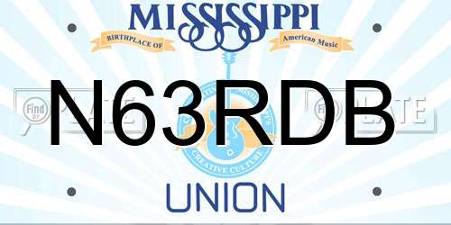 N63RDB Mississippi License Plate