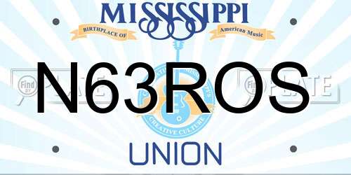 N63ROS Mississippi License Plate