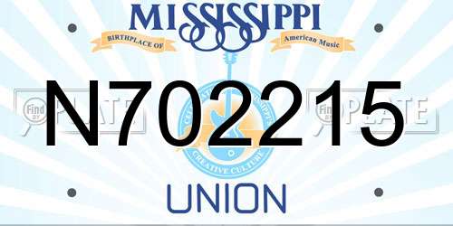 N702215 Mississippi License Plate
