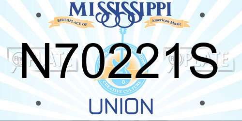 N70221S Mississippi License Plate