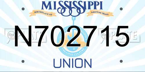 N702715 Mississippi License Plate
