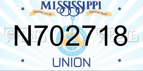 N702718 Mississippi License Plate