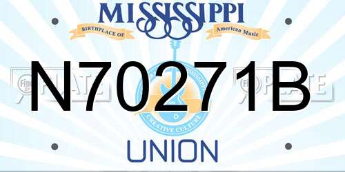 N70271B Mississippi License Plate