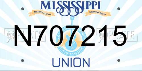 N707215 Mississippi License Plate