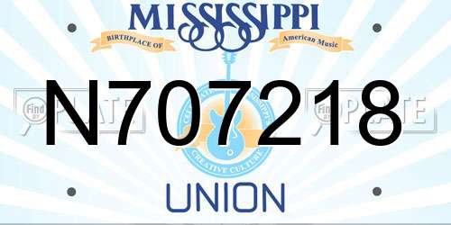 N707218 Mississippi License Plate