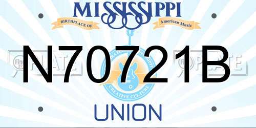 N70721B Mississippi License Plate